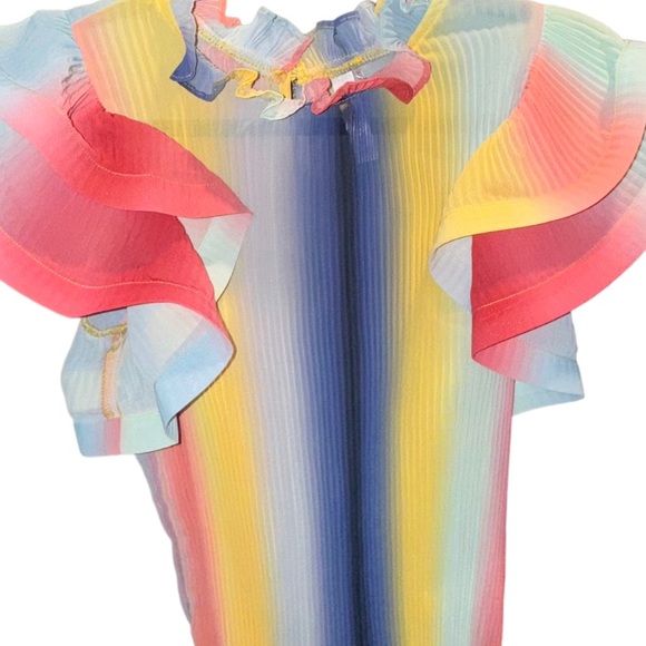 Lovesense All Talk Exaggerated Sleeve Pastel Coloured Blouse Size Small - Picture 5 of 11